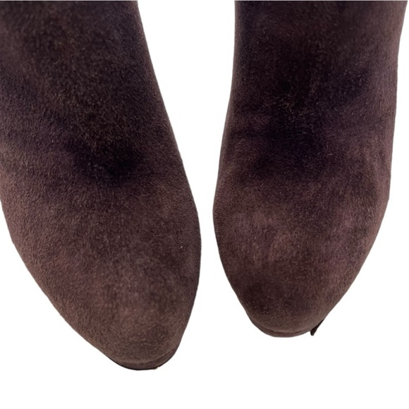 Alexander McQueen Deep Purple Suede High Heel Platform Ankle Booties Women 38 - Picture 5 of 16